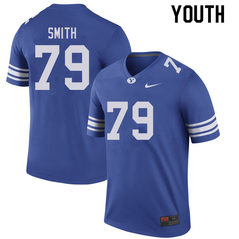 Youth #79 Jacob Smith BYU Cougars College Football Jerseys Sale-Royal